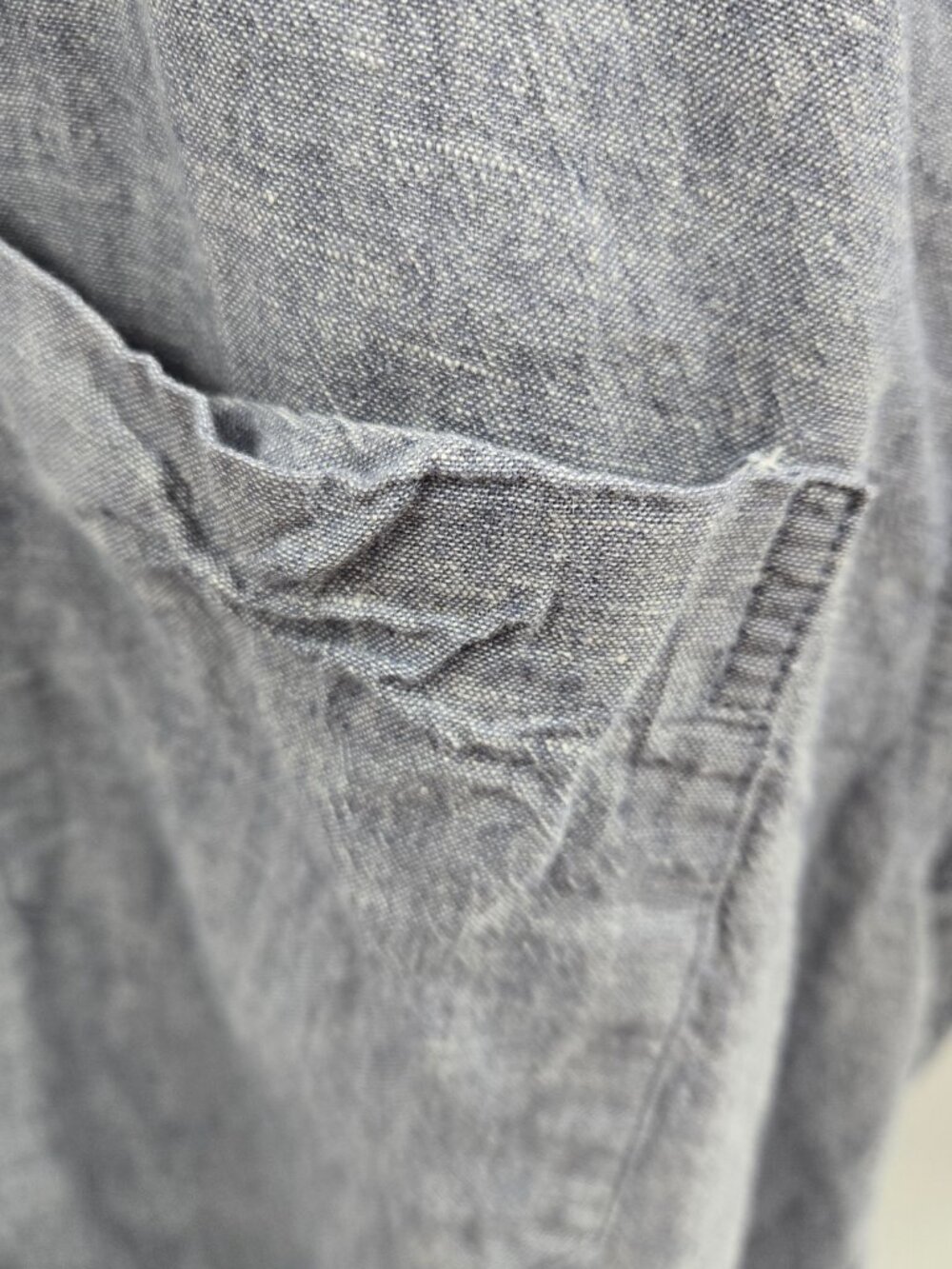 Tenth + Ocean Blue Washable Linen/Cotton Blend Men's Short Sleeve Button Down XL - Picture 6 of 10